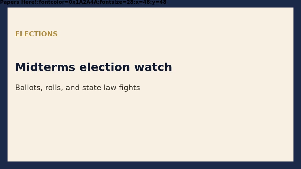 Midterms election watch